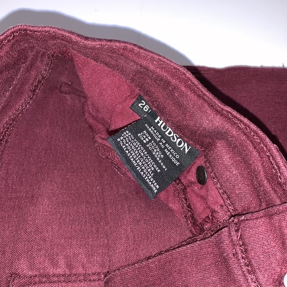 Hudson “Nico” Maroon Skinny Jeans - Women’s Size 26 - Picture 6 of 6